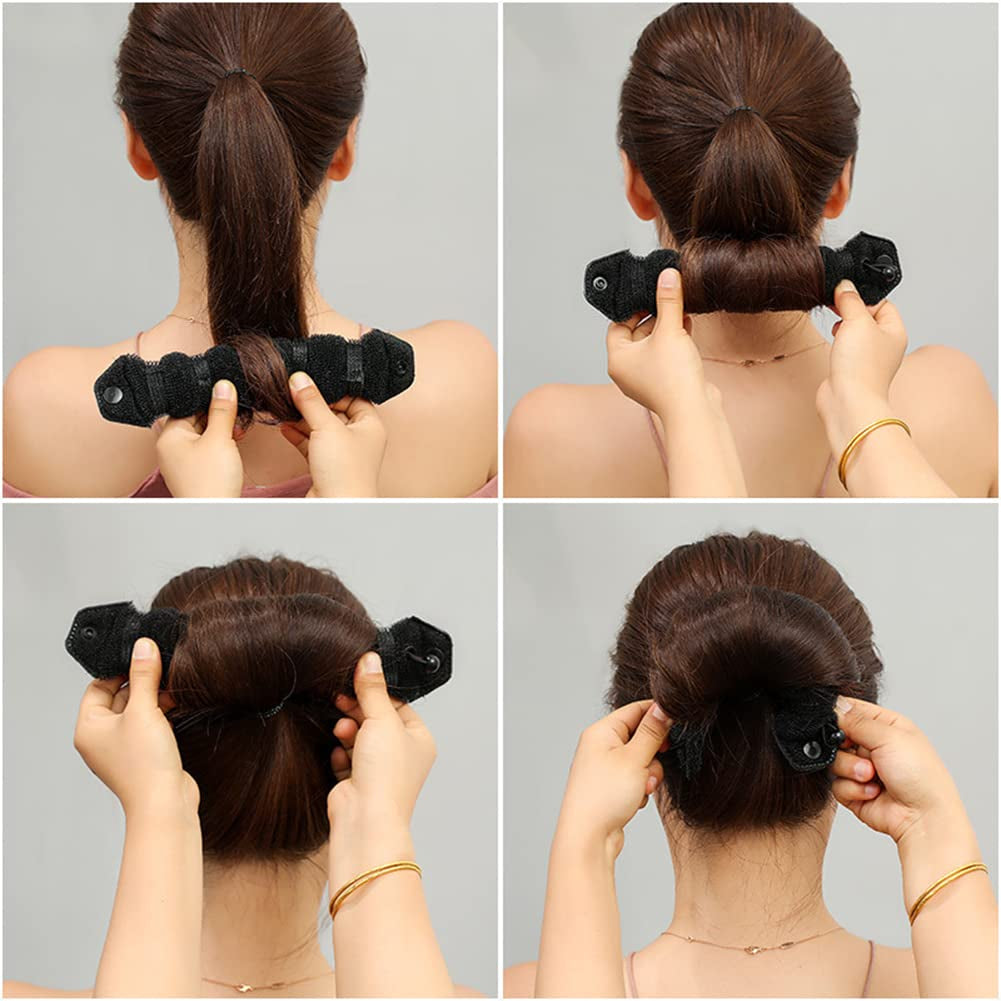 Set of 3 Magic Hair Styler Hair Donut Bun Ring Styler Hair Bundle Maker Hair Styling Accessories Hair Braiding Tool(1 Large+2 Small)