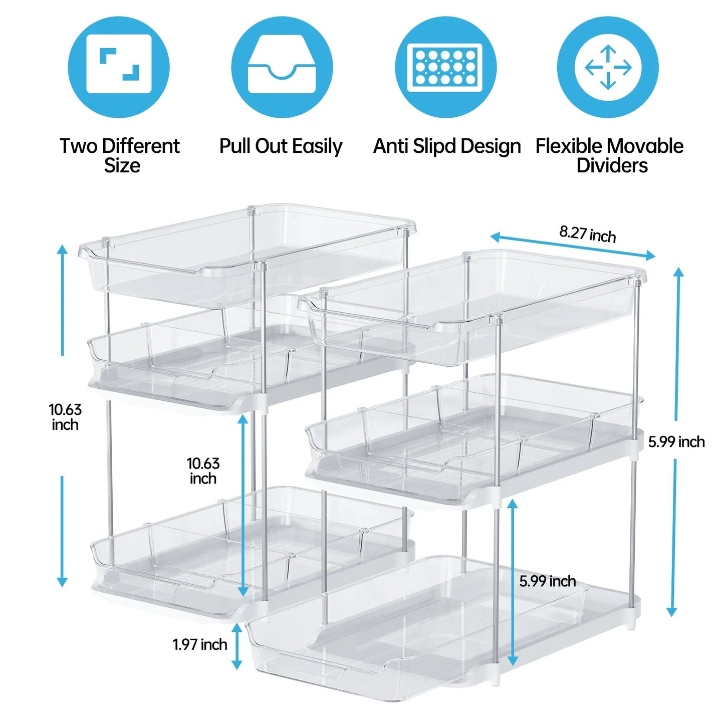 Stackable 3 Tiers Bathroom  Organizer