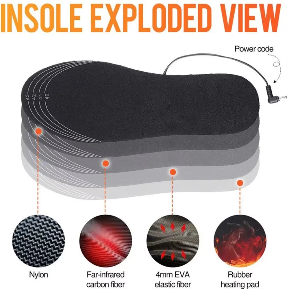 USB Heated Insoles for Shoes Men 