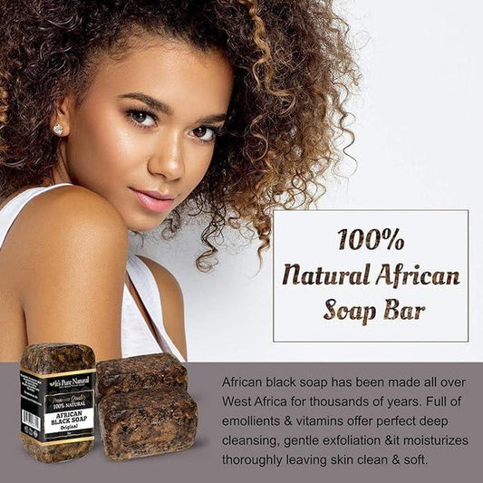 It'S Pure Natural African Black Soap Bars Turmeric (Pack of 3)