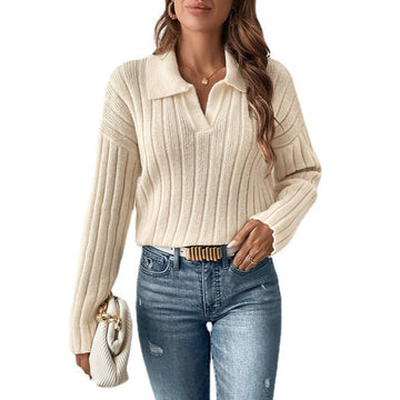 Women's Ribbed Collar Sweater